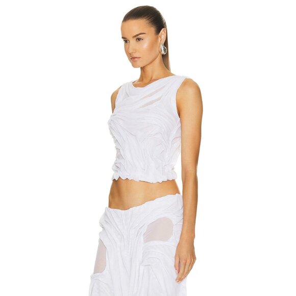 Di Petsa Wetlook Two Strap Top White Sleeveless - Picture 3 of 5